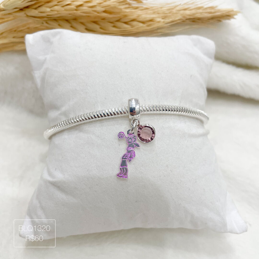 Berloque Divertidamente Medo Pendurado Esmaltado Prateado